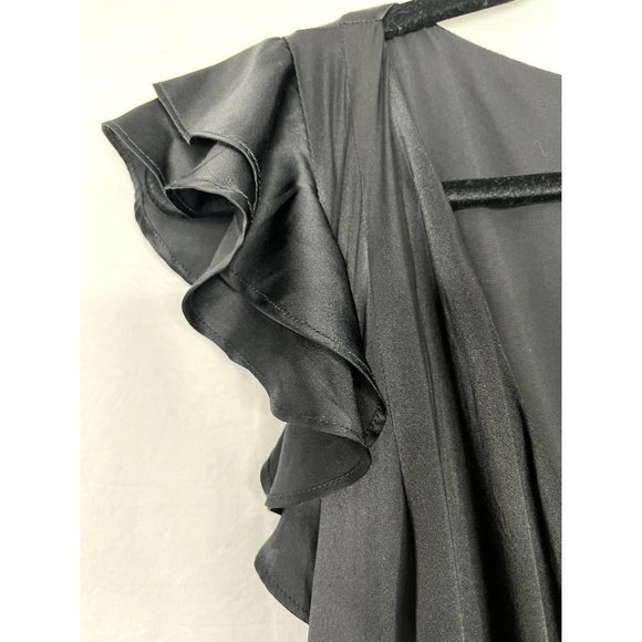 Fame and Partners Kira Maxi Wrap Dress Black Size 8 100% Silk #FP2683 - Picture 8 of 15